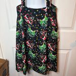 Modcloth  Overall Winner Jumper Skirt Dress Black Dog Cat Christmas Print M NWT Photo 4
