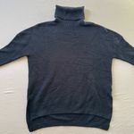 Oversized Turtleneck Tunic Sweater Blue Photo 2