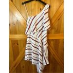 Banana Republic  Asymmetrical One Shoulder Stripe Dress Red White size 2 NWT $158 Photo 2