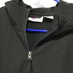 Black Hooded Zip Up Jacket Fleece Lined Athleisure Casual Womens Size Large Photo 1