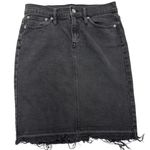 J.Crew Skirt Womens 26 Black Denim Raw Hem Pencil Mini Cotton Photo 0