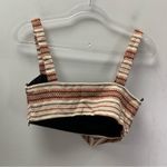 ZARA  Crop Top Women's Medium Bralette Wide Strap Woven Tapestry Fabric Boho fest Photo 4