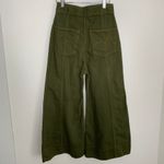 Farm Rio Wide Leg Pockets Twill Trousers Women's Size 38 Green Small Photo 2