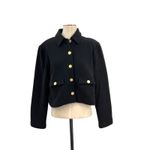 J.Crew Cropped Lady Jacket Buttons Black Size Large Photo 2