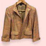 Golden orange crush metallic crop blazer Vintage 90’s Linda Allard Ellen Tracy Size 8P Photo 1