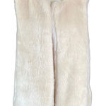 Signature Studio  Women's Vest Sz S Cream Faux Fur Open‎ Front Mob Wife Old Money Photo 0