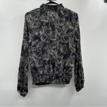 Allison Joy Evereve Ariel Black White Tan Floral Print Long Sleeve Top Size M Photo 5