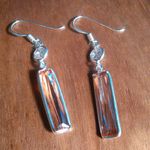 Simulated Champagne Color Diamond Sterling Silver Dangle Earrings Photo 3