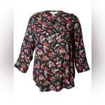 Philosophy Floral Short Sleeve Blouse floral and animal print 3/4 sleeves 2X Photo 1