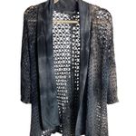 T Party Fashion T Party Size Small Cardigan Sweater Crocheted Open Knit Grey Ombre Whimsigoth Photo 0