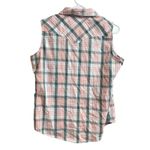 Wrangler Wrancher Shirts Women's Medium Sleeveless Pearl Snap Pink Blue White Photo 9