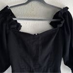 Reformation  Kora Linen Off Shoulder Mini Dress Black Sz 10 Photo 2