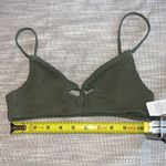 Aerie  Olive Green w/shimmer tones Ribbed bikini top | XS | NWT Photo 3