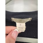 Y2K J. Crew Ribbed Henley Long Sleeve Shirt Black Knit Exposed Hems Size Medium Photo 1