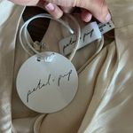 Petal and Pup  champagne one shoulder satin midi dress Photo 3