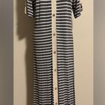 Exist EUC  Gray and White Striped Maxi Dress size large Photo 5