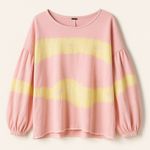 Free People  Sunwashed Tie-Dye Slouchy Balloon Sleeve Pullover Size S Photo 2