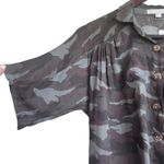 American Eagle Don't Ask Why Women Crop Top Tie Waist S Green Brown Camo Print Photo 5