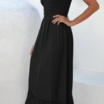 Tie Shoulder Maxi Dress Black Size XS Photo 0