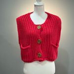Red Unbranded Gold Button Crocheted Sweater Vest Size M EUC Size M Photo 0