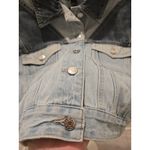 Wild Fable ​ S Patchwork Denim Jacket Cropped Two-Tone Light Dark Wash Y2K Photo 1