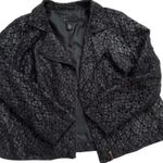 Lane Bryant Blazer Jacket Black Lace Overlay Asymmetrical Zip Coat Woman Size 26 Photo 11