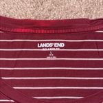 Lands' End Burgundy Striped Scoop Neck Short Sleeve T-Shirt Photo 6