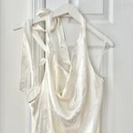 Majorelle Ivory White Averie Floral Jacquard Satin Midi Slip Drape Neck Dress XL Photo 2