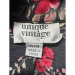 Unique Vintage Black Red Rose Floral Print Long Sleeve Collared Button Shirt XL Photo 6
