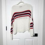 Wooden Ships ‎ Paola Buendia Striped Knit Sweater Cream Red Blue Nautical Photo 2