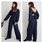 Madewell  Lucie Tie-Back Long-Sleeve Jumpsuit‎ in Carmine Floral Wide Leg Photo 1