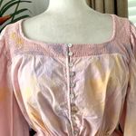 ZARA  Tie Dye Balloon Sleeve Crop Peplum Blouse in Pink Multi Photo 4