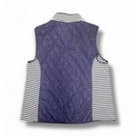 Talbots  Navy Blue Diamond Quilted Vest Sleeveless Zip Jacket Vest Striped Sz 1X Photo 1