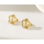 Boutique NEW Floral Etched Stud Earrings PVD Gold Plated 316L Statement Jewelry, 14.7 Photo 5