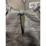 Eliza J Eliza‎ J Jewel Embellished Illusion Metallic Sheath Sleeveless Dress Taupe Sz 4 Photo 4