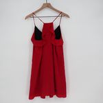 Lavender Brown  Red Silk Ruffle Camisole Mini Dress Size S Photo 4