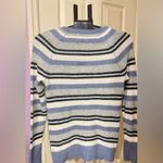 Caslon  Blue, White, and Black Striped Sweater Photo 1