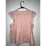 Faherty  Womens Baby Pink Cotton Blouse Ruffle Short Sleeves Size Small Photo 5