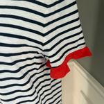 Boden Emily Dress White Striped Ruffle Short Sleeve Knee Length Size 12R Photo 4