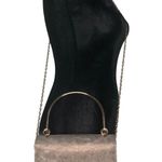 Estee & Lilly Taupe Snap Closure Shimmer Snake Skin Box Clutch Handbag Photo 1