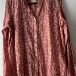 Victoria's Secret  Red Paisley Button-Down Shirt size L Photo 0
