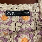 ZARA  Crocheted Floral‎ Crop Top Photo 5