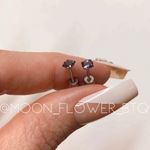 Dark Purple CZ Double Ended Cartilage Earrings Photo 2