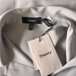 Theory - Matte Twill Button Shirt in Mist Blue Sz S Photo 7