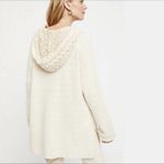 Free People Candy Crochet Hoodie Tunic Ivory Top Pullover XS Oversized Photo 3