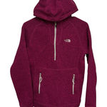 The North Face 1/4 Zip Zip Pockets Hooded Sweatshirt Women's Sz S Pink Jacket Photo 0