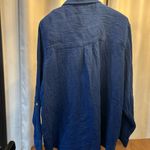 Anne Klein Royal Blue Button Down Shirt Photo 1