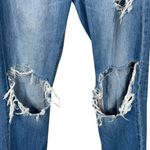 American Eagle  SZ 4 Tomgirl Jeans Button-Fly Distressed Rips Whiskered Mid-Rise Photo 2