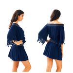 Lilly Pulitzer  Joelle Off Shoulder True Navy Blue Mini Dress size XXS Photo 1
