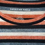 American Eagle  Shirt Sz Small Long Sleeve Soft & Sexy Plush Purple Pink Striped Photo 1